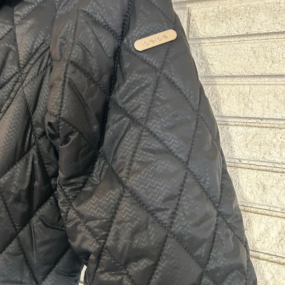 Bebe quilted black anorak puffer jacket with fur hood - Picture 11 of 11